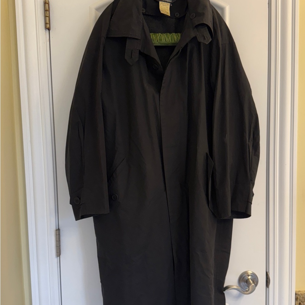 Issey Miyake Men's Black Windcoat Overcoat